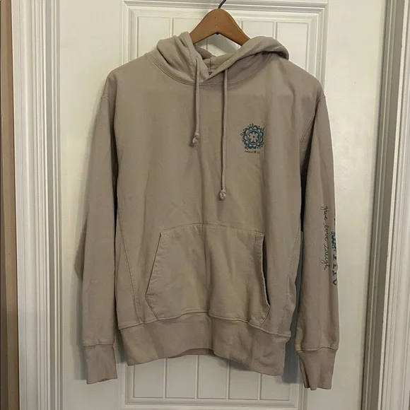 NATURAL LIFE Tan mushroom rainbow  Hoodie with Blue Accents - Picture 2 of 8